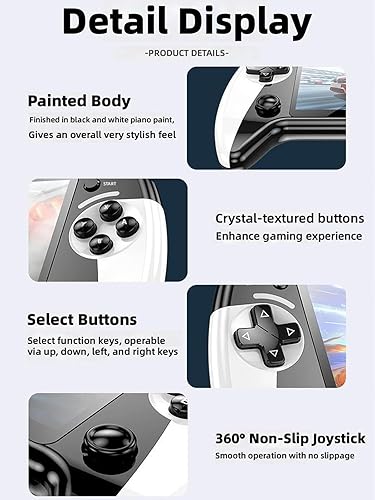 Miniatura 7 de X9 - Consola de juegos de mano retro, consola de juegos portátil de mano, revive juegos clásicos en pantalla IPS HD de 5.5 pulgadas y 64 GB más de