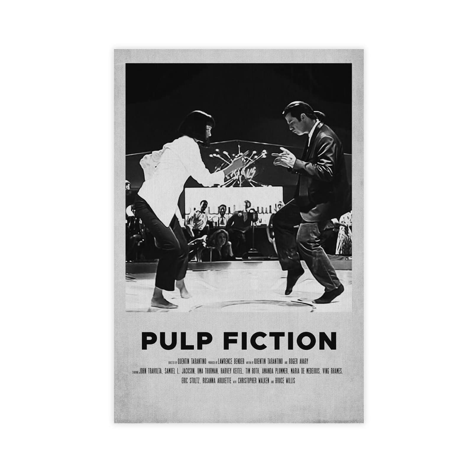 FUKITT Pulp Fiction Dance Affiche De Film Poster Canvas Poster Bedroom Decor Sports Landscape Office Room Decor Gift Unframe-style 12x18inch(30x45cm)