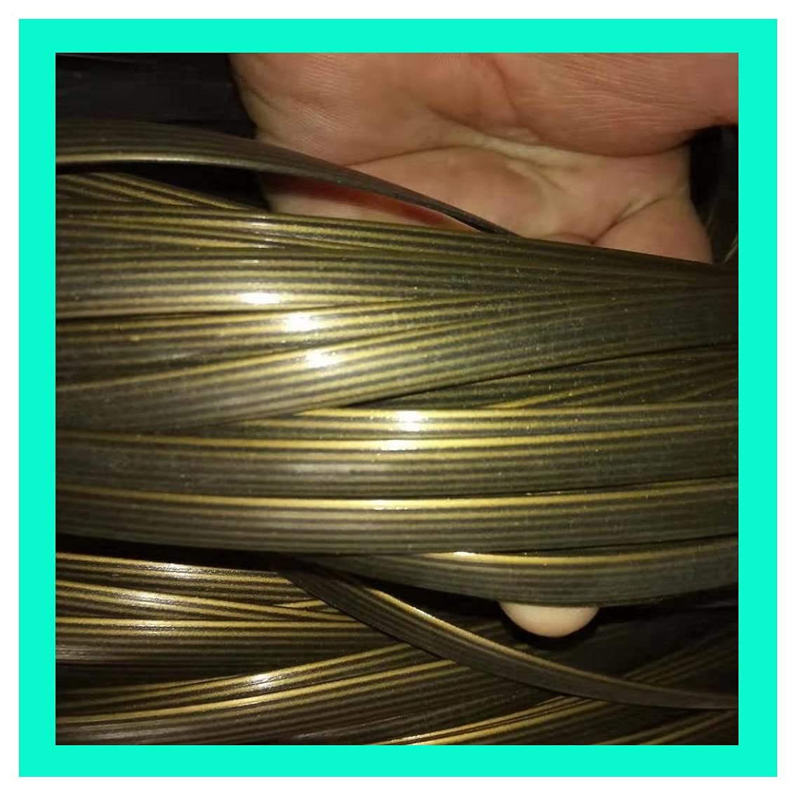 OUdini Plastic Rattan Plastic Pe Wicker Repair Material Synthetic Rattan Weaving Material for Woven Repair/B/8Mm*1.1Mm