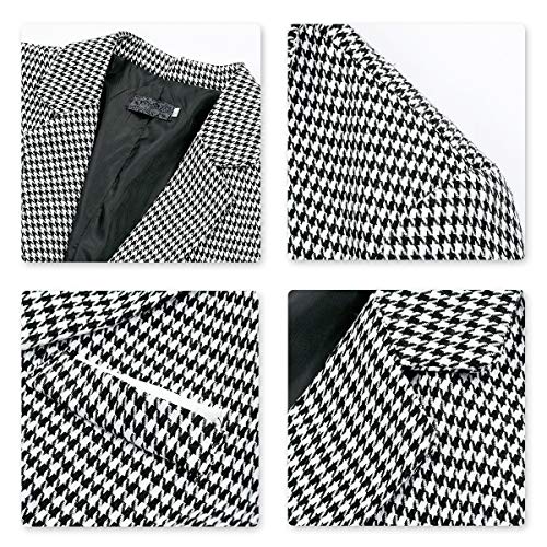 Cloudstyle Mens Clasic Fit Plaid Suit Jacket Single Breasted Daily Blazer Sport Coat3