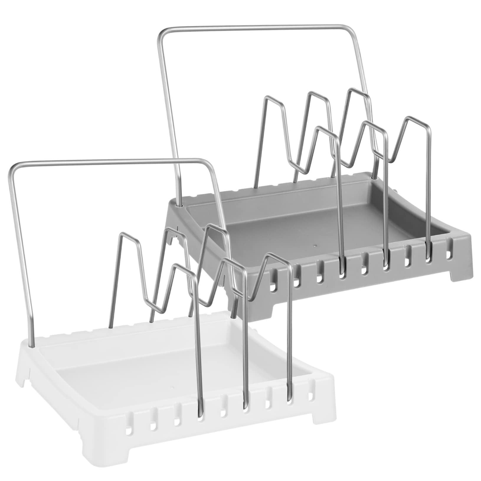 Zerodeko Porta Coperchi Pentole 2 Pezzi in Abs, Design a Divisori | Padelle e Pentole, Struttura Portante, Soluzione Salvaspazio per Cucina e Ambiente Domestico