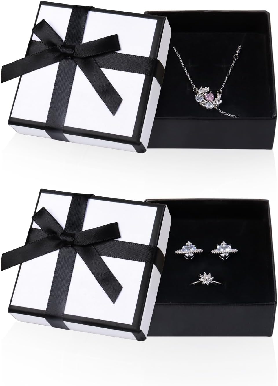 2 Pack Jewellery Gift Box, Small Gift Box with Lid, Earring Necklace