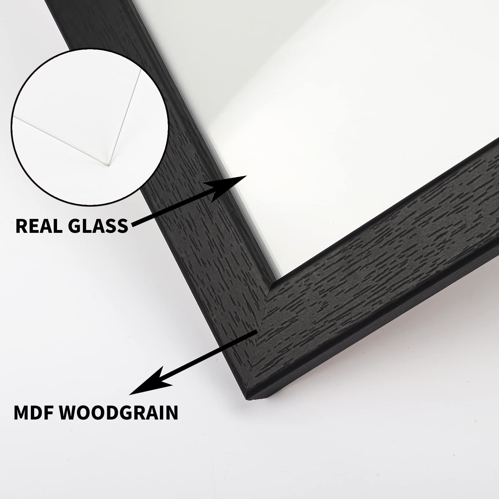 PETAFLOP 8.5x11 Picture Frame Black Certificate Frames Wall Tabletop Display Horizontally or Vertically, 7 Pack