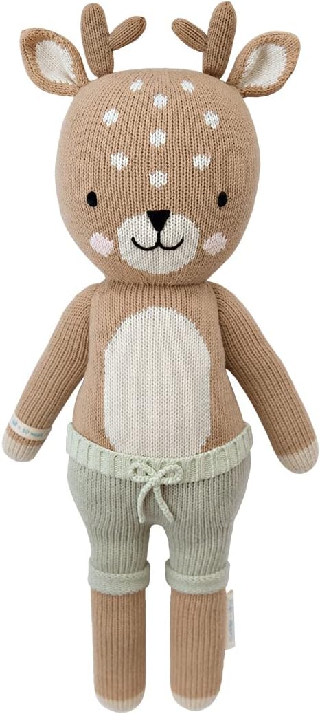 cuddle + kind Elliott The Fawn Little 13" Hand-Knit Doll – 1 Doll = 10 Meals, Fair Trade, Heirloom Quality, Handcrafted in Peru, 100% Cotton Yarn