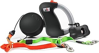 Doppelte Einziehbare Hundeleine Makife Dual Doggie Pet Leash Hundeleine Automatische Hund Versenkbar Leine, Einziehbare 3m Geeignet für Kleine und Mittelgroße Hunde Wandern Joggen 15pcs Hundekotbeutel product image