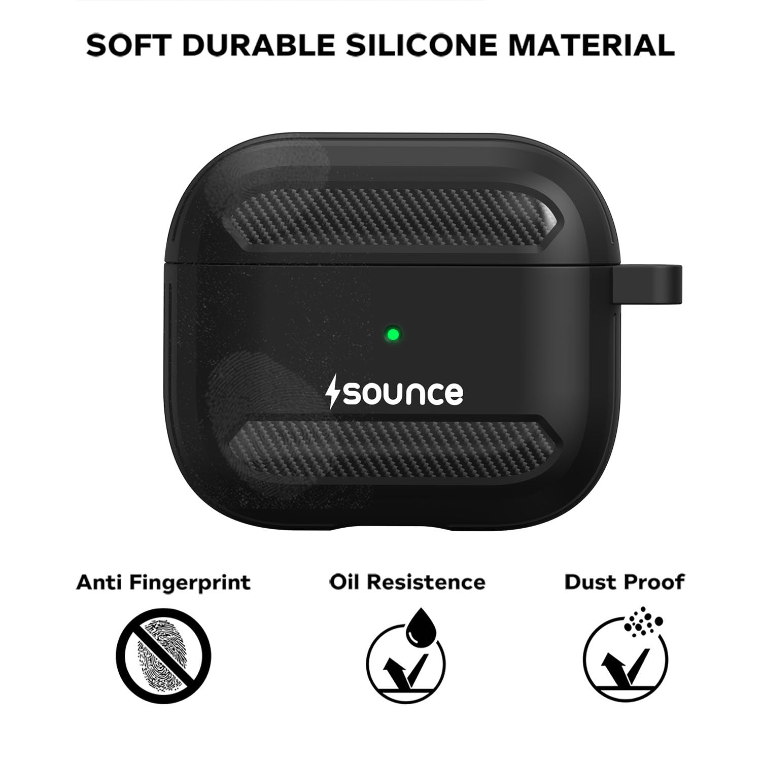 Sounce Tough Case Compatible with Airpods 3 Case with Carabiner