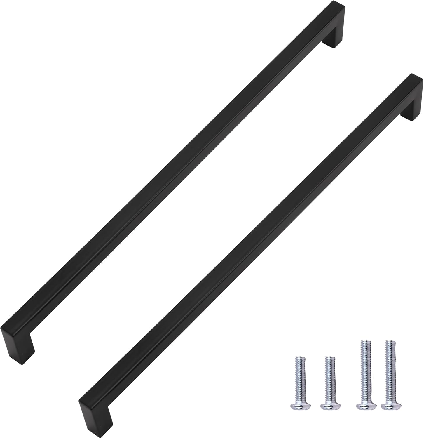 Redunest Pulls Matte Black Handles Square Drawer Pulls, Stainless Steel Kitchen