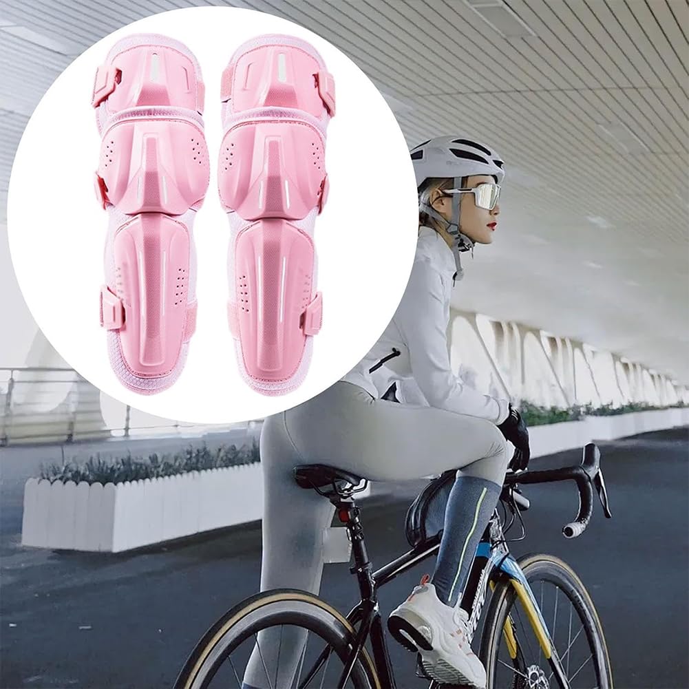 Rodilleras de Moto, Coderas/Rodilleras Motocross Equipo de Protección con Espuma EVA Antichoque, Ergonómico para Motocicleta, Bicicleta - Rosa Knee Pads