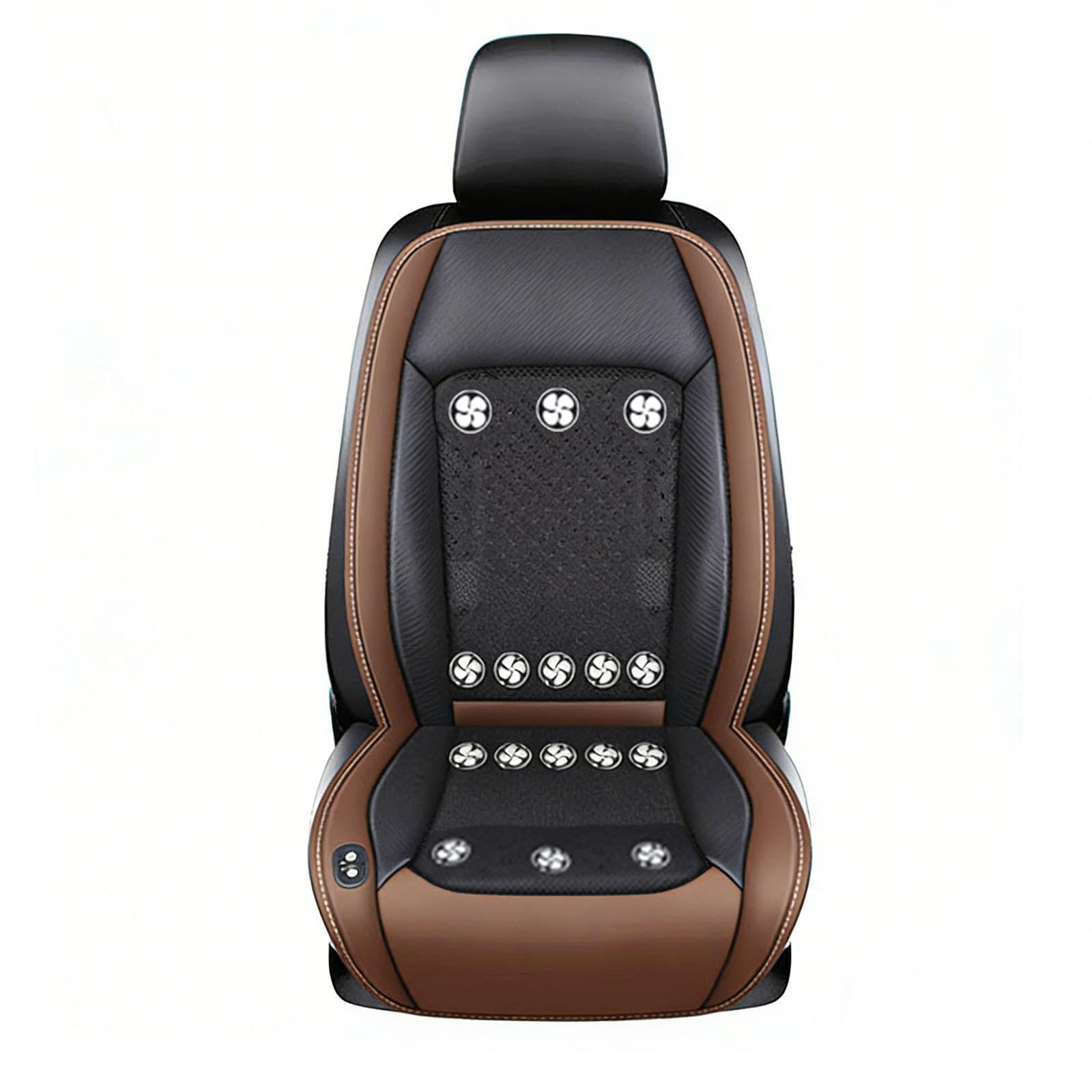 LRF-yxkj Cooling Car Seat Cover 12V-24V 3 Cooling Air Speeds Ventilated Seat Cover for Car Suv Truck Universal Fit,Brown-24V16Fan