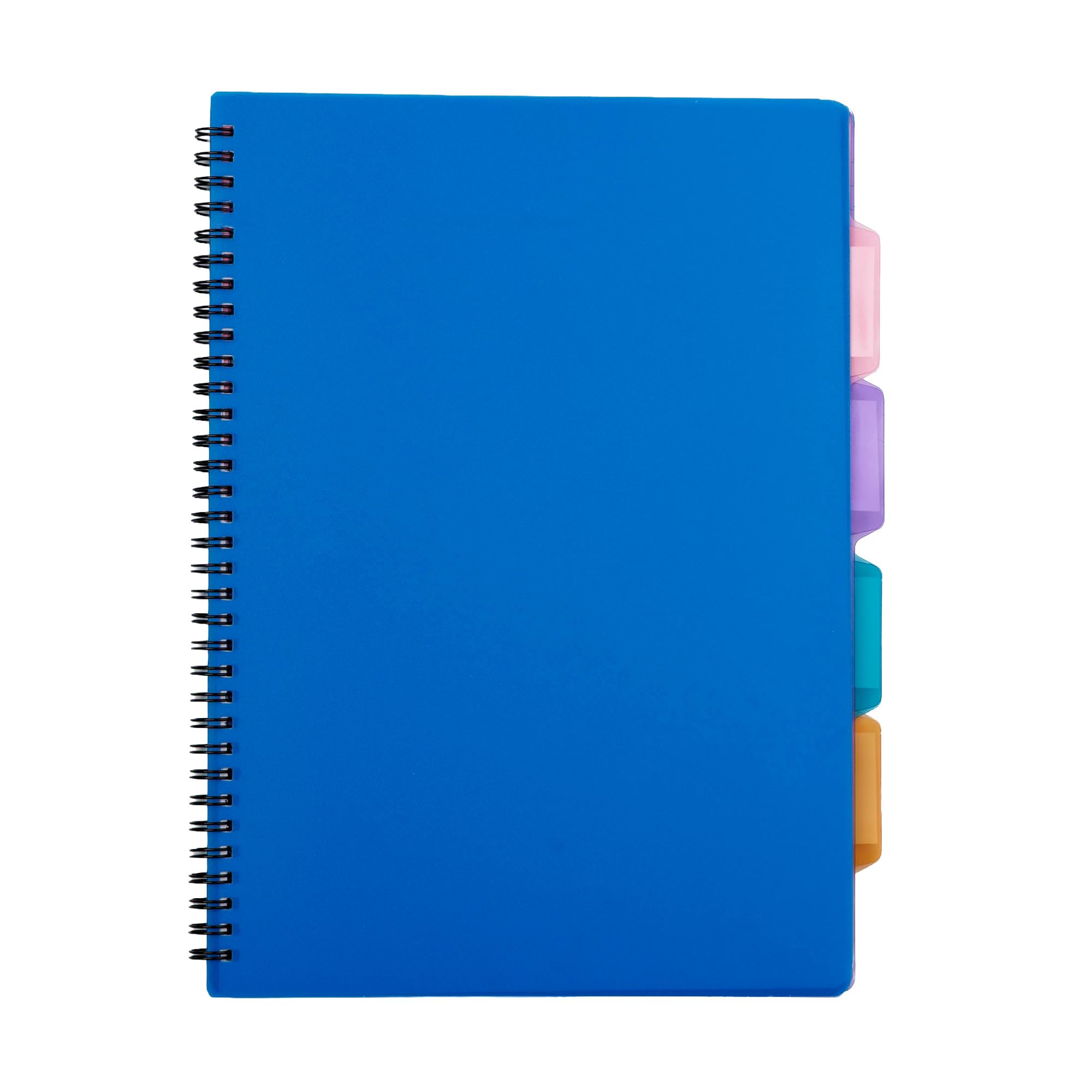 IMPACT A4 Project Notebook – 4 Subject Dividers, Durable Polypropylene Cover, Twin‑Wire Bound, 100 Ruled Pages (200 Use), Repositionable Tabs, A4 Ruled Project Book for School, Office & Home