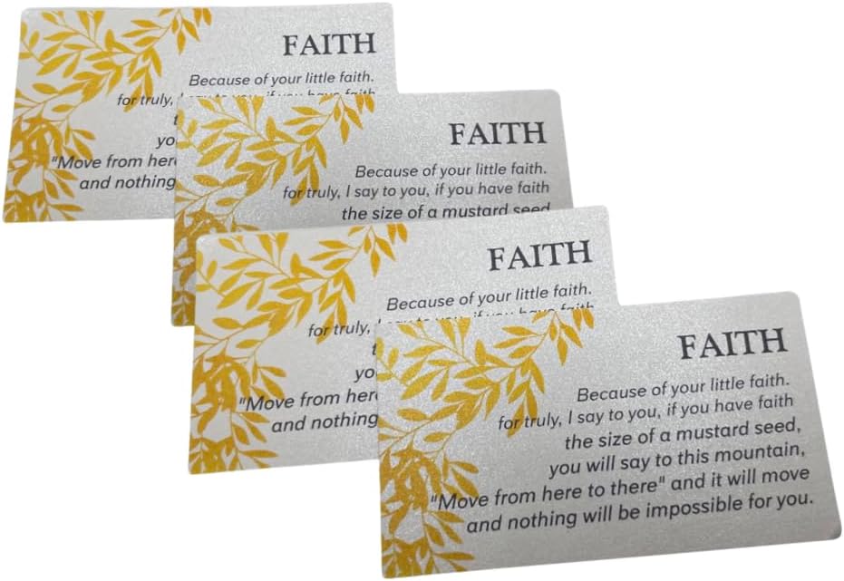 Miniatura 2 de Westmon Works Faith of a Mustard Seed Holy Card Pack a granel con oración de Mateo 1720, recuerdo inspirador cristiano católico, hecho en Estados