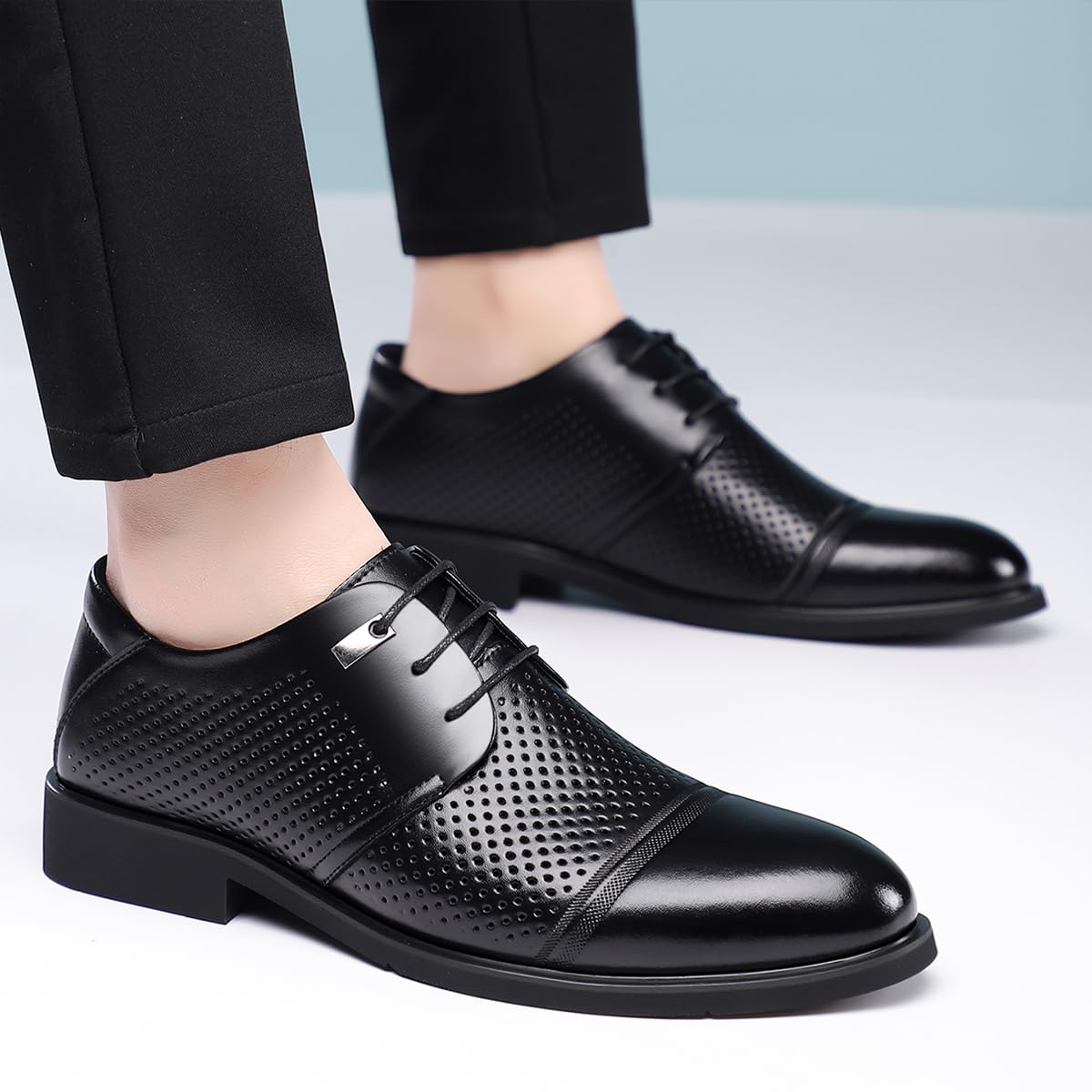 Scarpe Oxford Eleganti da Uomo Scarpe da Cerimonia in Pelle Punta affilata, comode, Antiscivolo, per Business Feste e Matrimoni