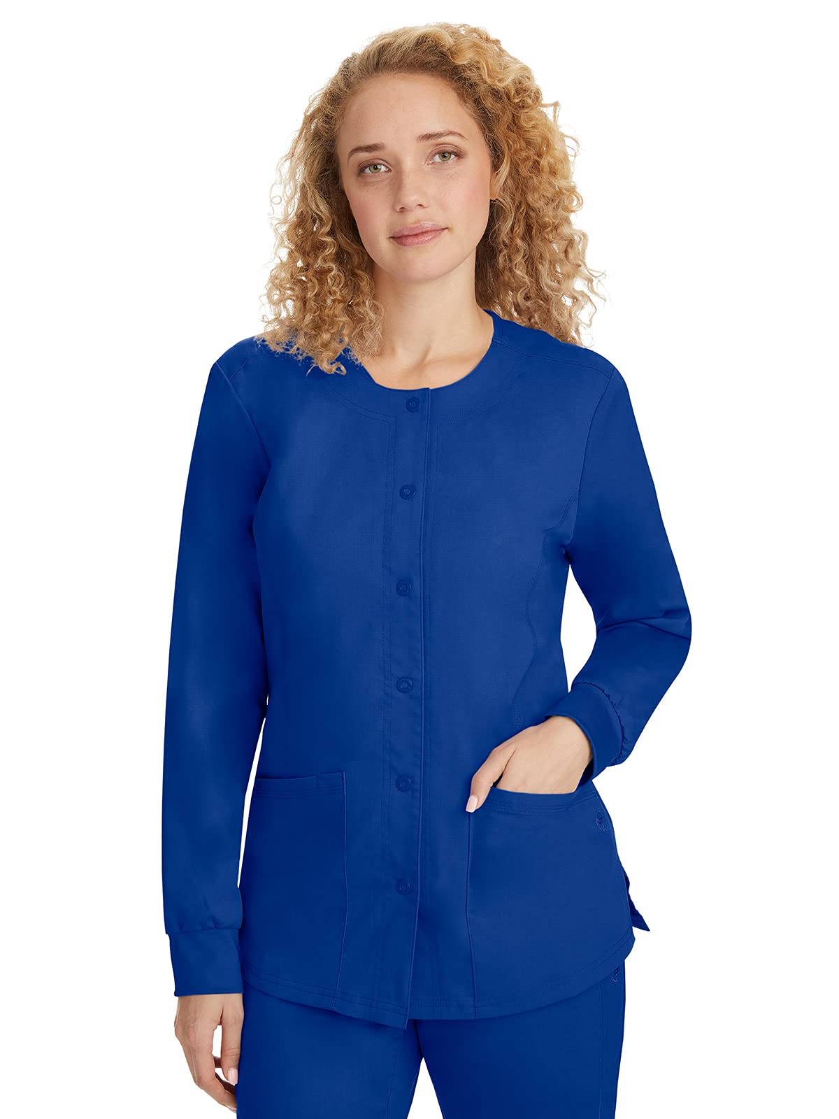 Healing HandsWomen's Snap Front Scrub Jacket Daisy 2-Way Stretch Uniform 5063
