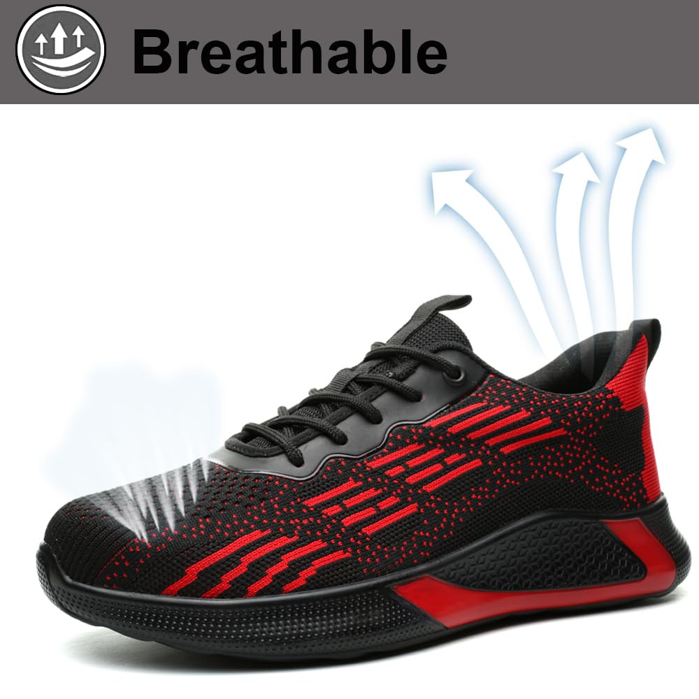 Scarpe Antinfortunistiche Scarpe da Lavoro Uomo Donna Scarpe Protettive Traspiranti Antiscivolo con Puntale in Acciaio per Unisex 36-46