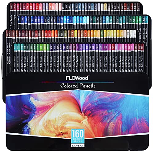 Tavolozza 160 lápices de colorear para adultos en bonita caja de lata, lápices de colores vibrantes para dibujar, bocetar, sombrear y colorear, perfectos para artistas adultos Cover