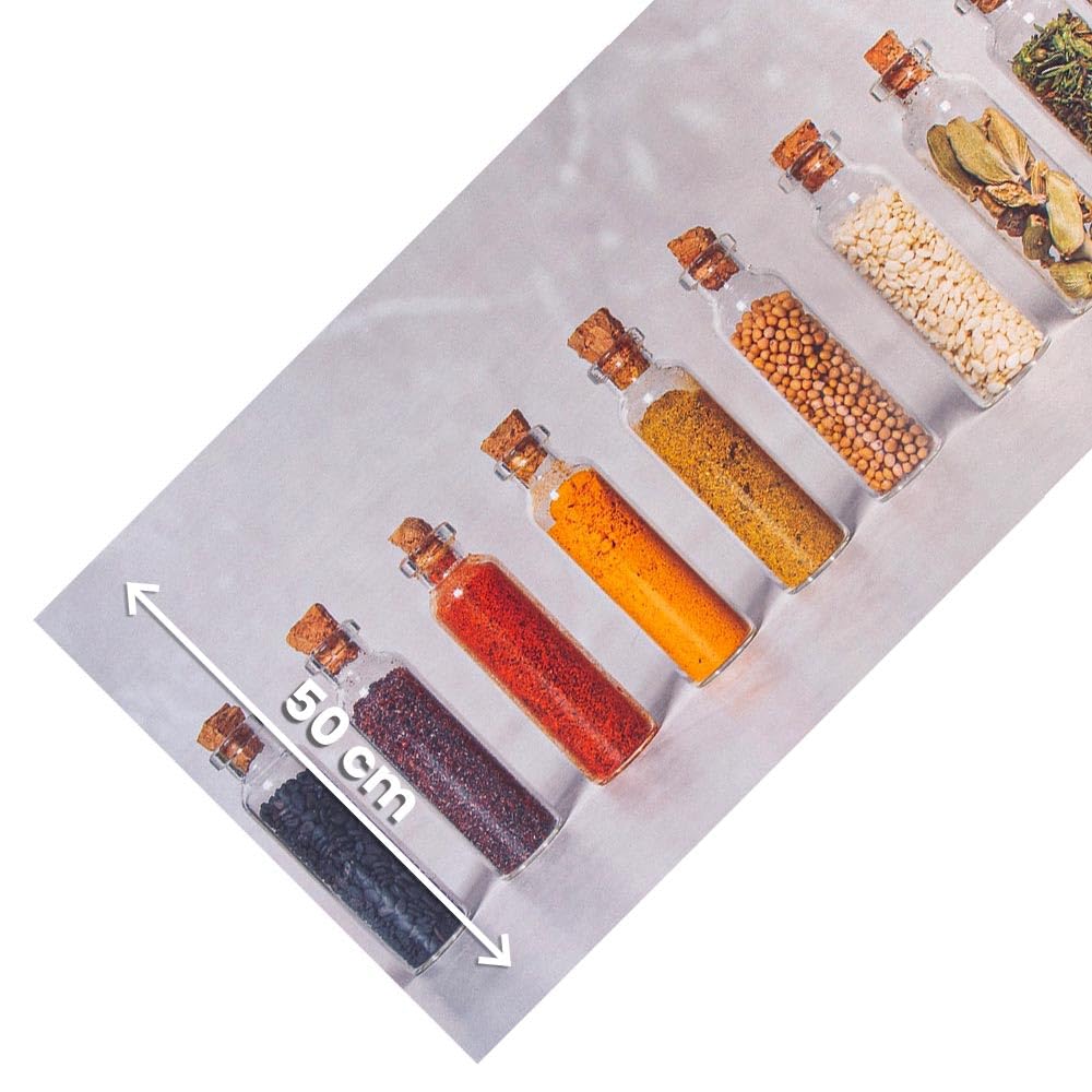 Tappeto Cucina Antiscivolo JOKE - Lavabile, In Gomma, Design Cocktail 50x290 Cm