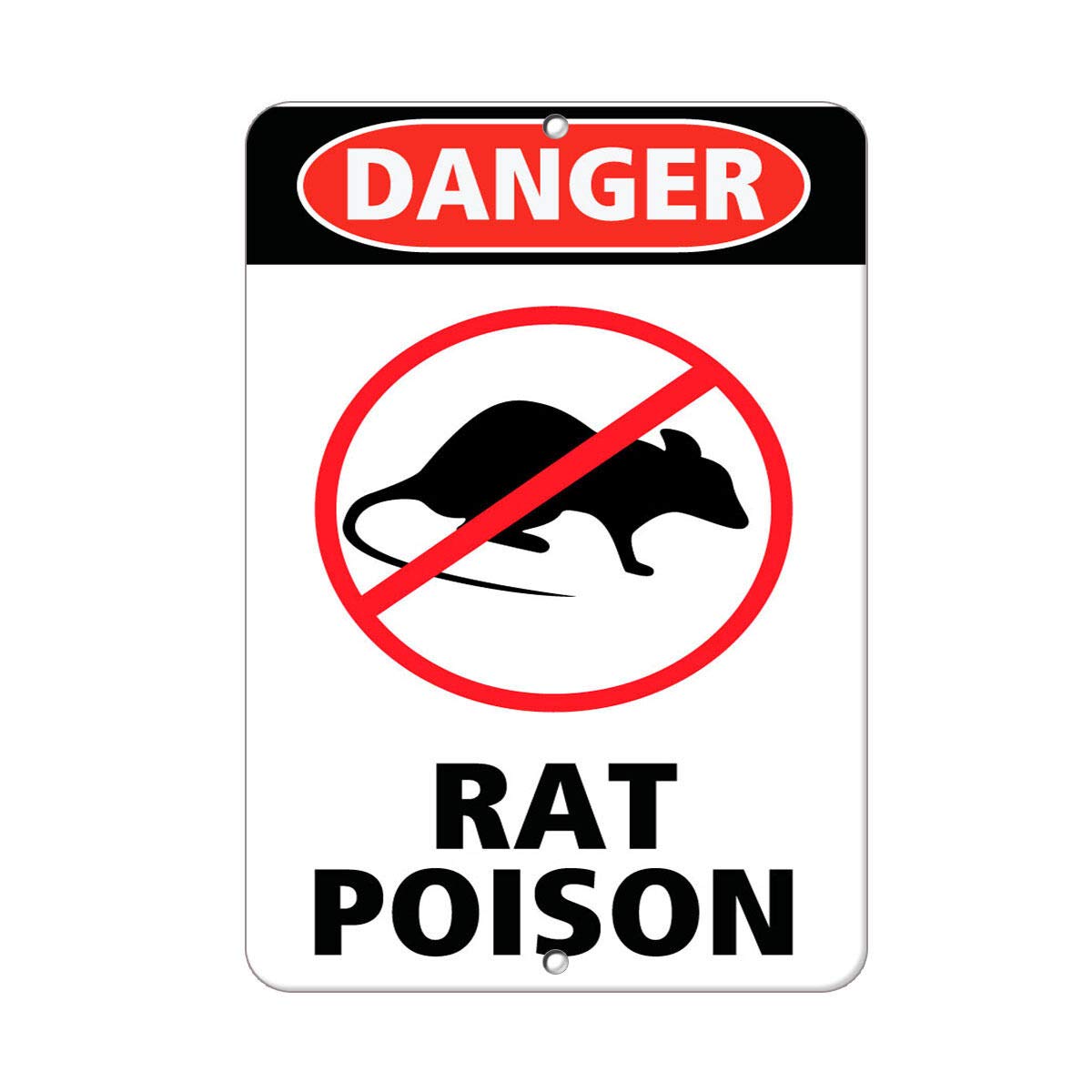 Biopracess Danger Rat Posion Hazard Sign Poison Warning Signs Safety Signs Warning Sign 8X12 Inches