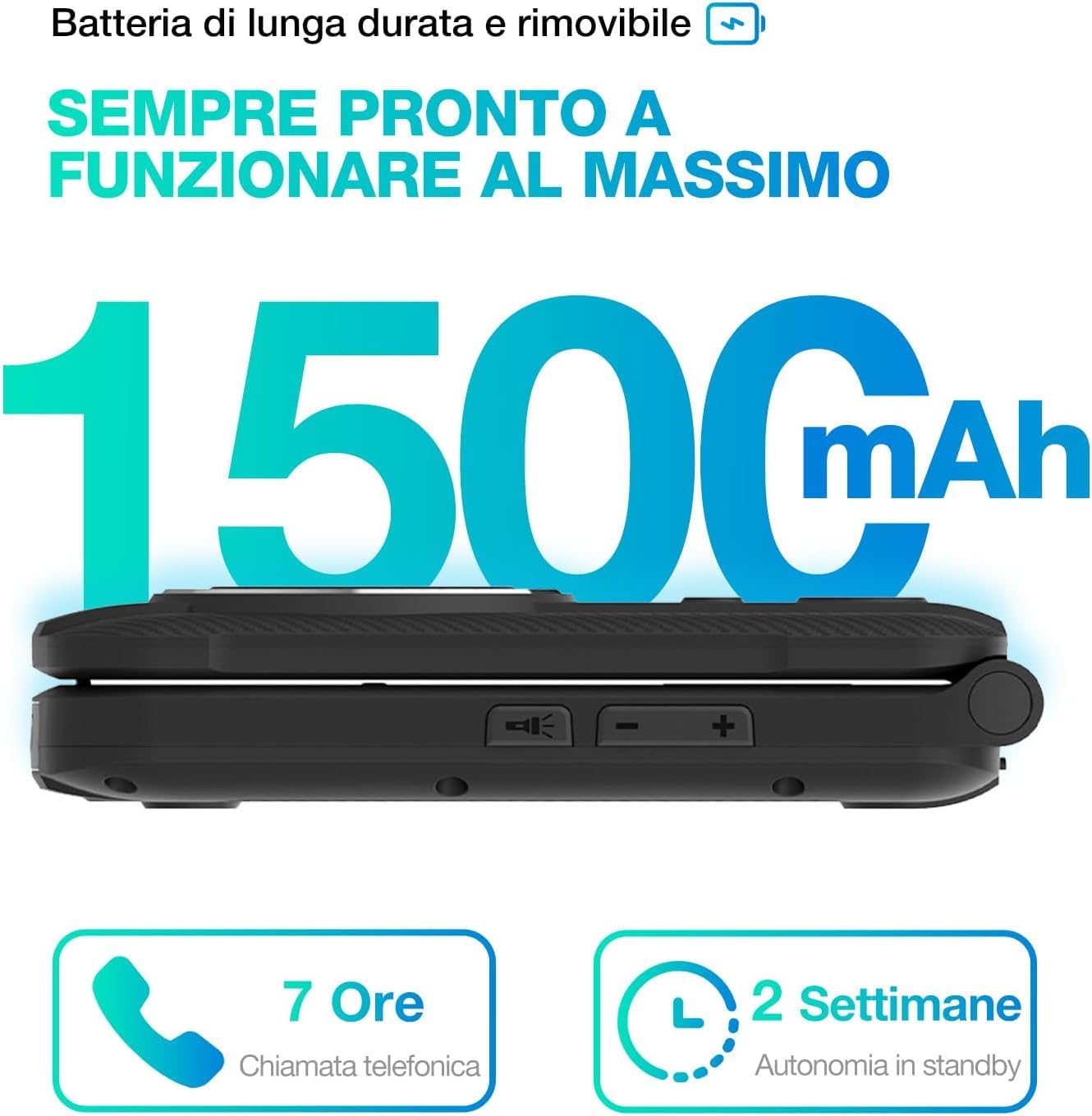 Cellulare Flip 4G per Anziani, Volume Alto, Compatibile Apparecchi Acustici M3 T3, Grande Display, Tasti Grandi, Pulsante SOS, Batteria Lunga Durata, Impermeabile Antiurto Militare IP68, Dumb Phone