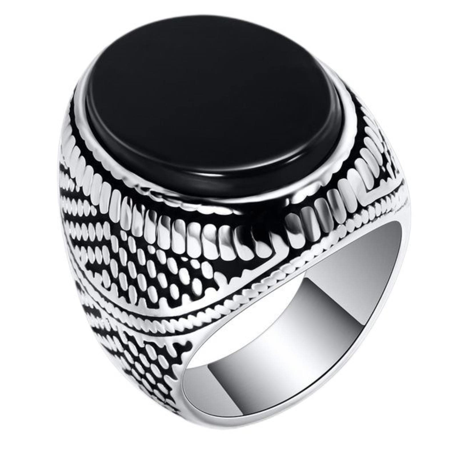 WSZJLN Retro Handmade Turkish Ring For Men Vintage Double Swords Black Zircon Rings Punk Trendy Islamic Religious Muslim Jewelry-13,Style G