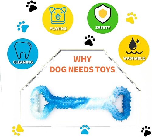 Miniatura 3 de Juguetes para perros para masticadores agresivos, juguetes grandes para perros con diseño convexo, juguete de goma natural para perros enérgicos,