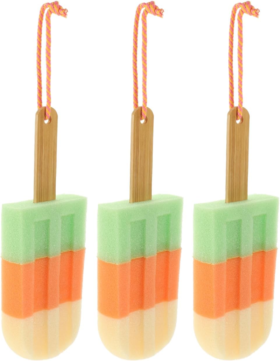Lurrose Ice Cream Shower Sponge: 3pcs Ice Cream Bath Loofah - Cute Shower Sponge - Loofah Popsicle (Random Color) - Image 3