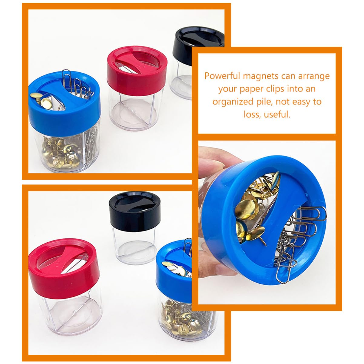 Operitacx 4 Set Porta Graffette Portaoggetti Per Clip Portaoggetti Per Fermagli Magnetico Clip Magnetica Vassoio Organizer Da Scrivania Cassetto Raccoglitori Distributore Di Clip 4 Pezzi * 4