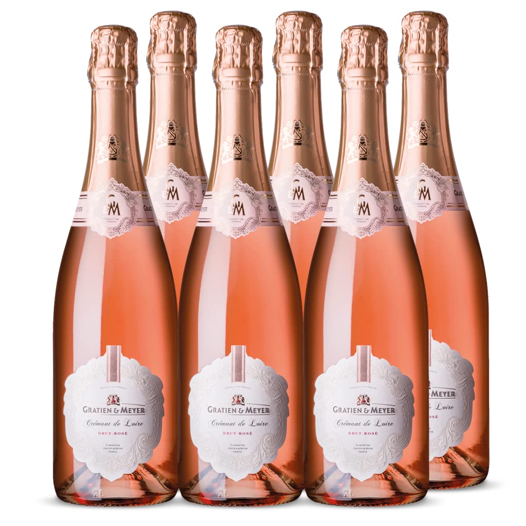 Gratien & Meyer Crémant de Loire Cuvée Diadem Brut Rosé (6 x 0,75 l) - Edler französischer Rosé-Schaumwein auf Champagner-Niveau, Traditionelle Flaschengärung, frisch fruchtig und zart-cremig