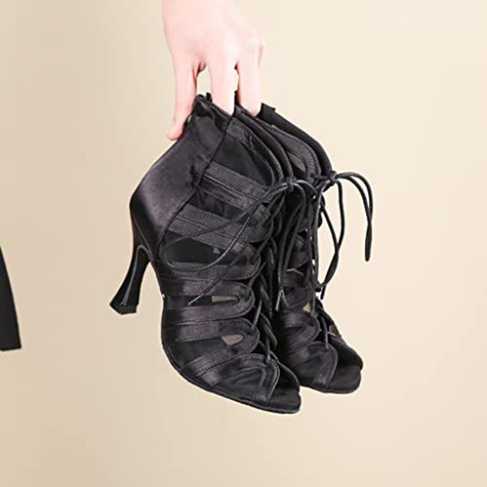 Tacco Stivali Da Ballo Donna,Heels Dance Shoes,Stivali Da Ballo Latino,Con Punta Aperta Stivaletti Da Ballo,Stivali Da Ballo Donna Latino Americano Scarpe Da Ballo Salsa E Bachata