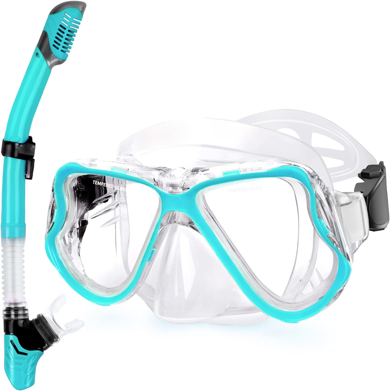 Greatever Dry Snorkel Set,Panoramic Wide View,Anti-Fog Scuba Diving Mask,Professional Snorkeling Gear for Kids