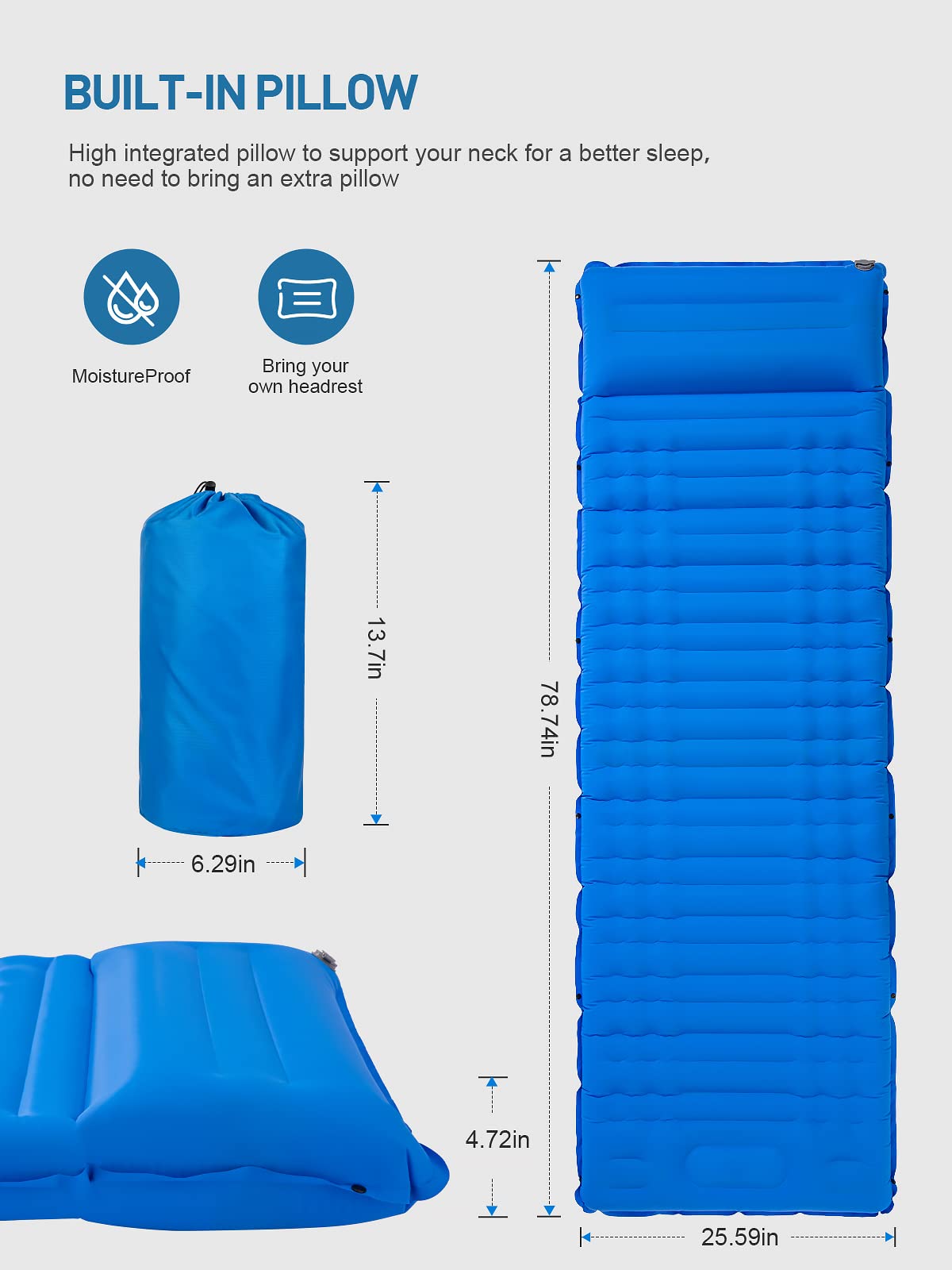Isomat, campingluchtmatras, zelfopblazend: ultralicht, outdoor, groot
