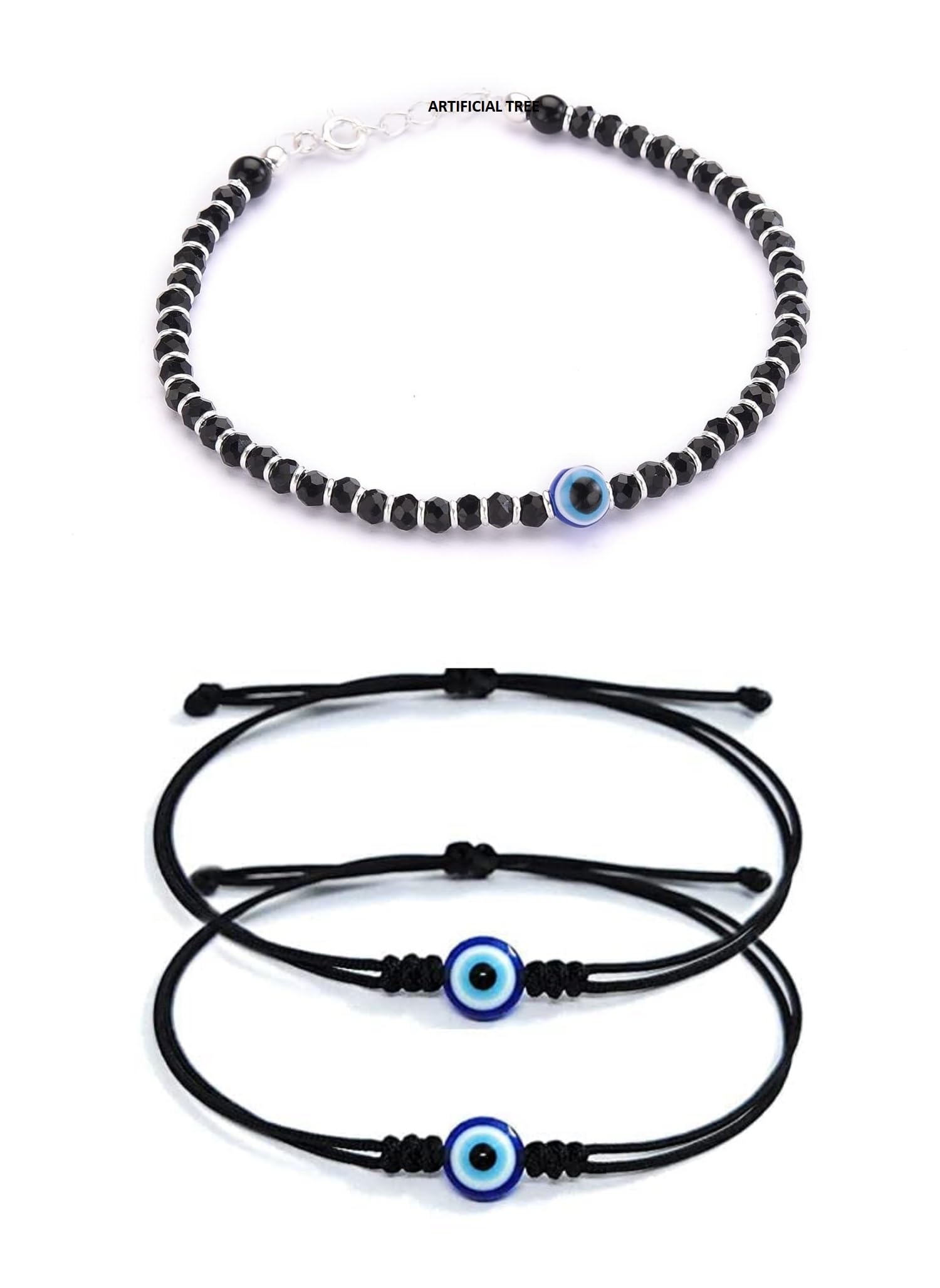 ARTIFICIAL TREE German Silver 1 Evil Eye Charms Nazariya Bracelet Adjustable for Women, Men, Girls & Boys 1 Piece (AT GIRLS BRCT 041) (B0C25JT1YG) Amazon Price History, Amazon Price Tracker