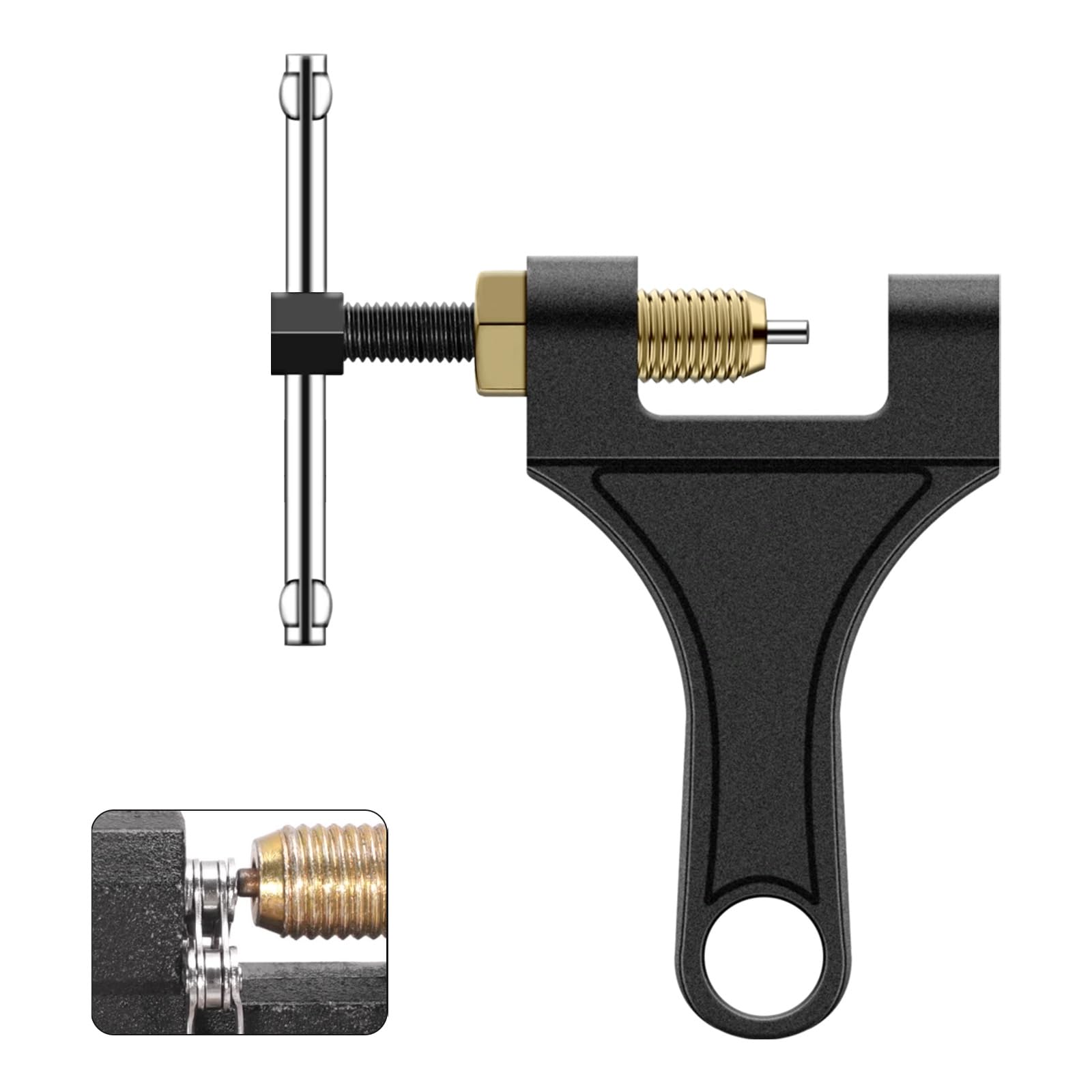 Chain Breaker Tool, Bike Motorcycle Chain Breaker Tool Kit, Car Accessories Chain Breaker Riveting Tool for Dirt Pit Bike ATV Quad Go Kart Scooter Motorcycle Bicycle Chain Break #420-530, black