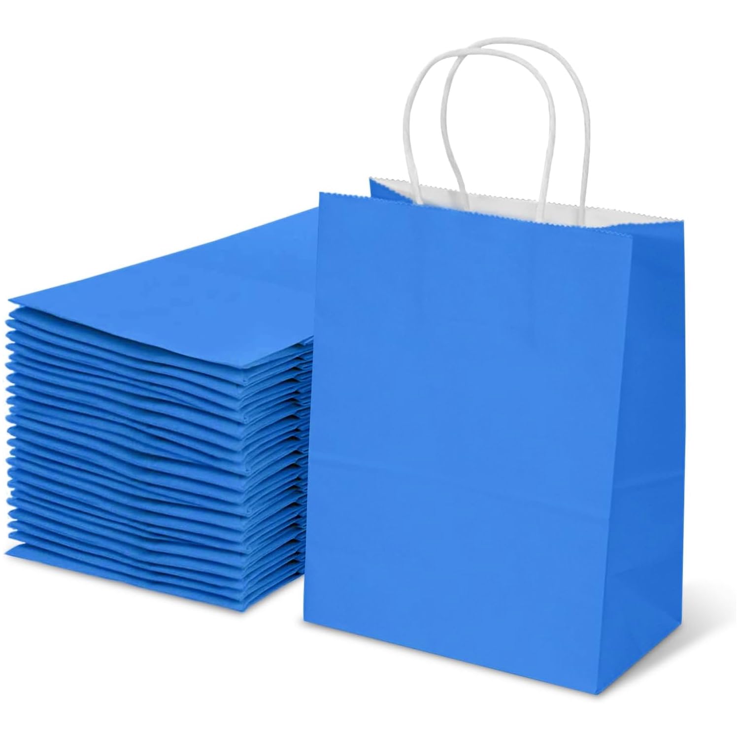 Aakriti Gift Bag Kraft Paper Bags With Handle For Birthdays, Weddings, and Parties Colorful, Durable, and Stylish Gift Packaging Bags, Perfect For Special Events 10 X 8 X 3 Inch (Blue, 25)