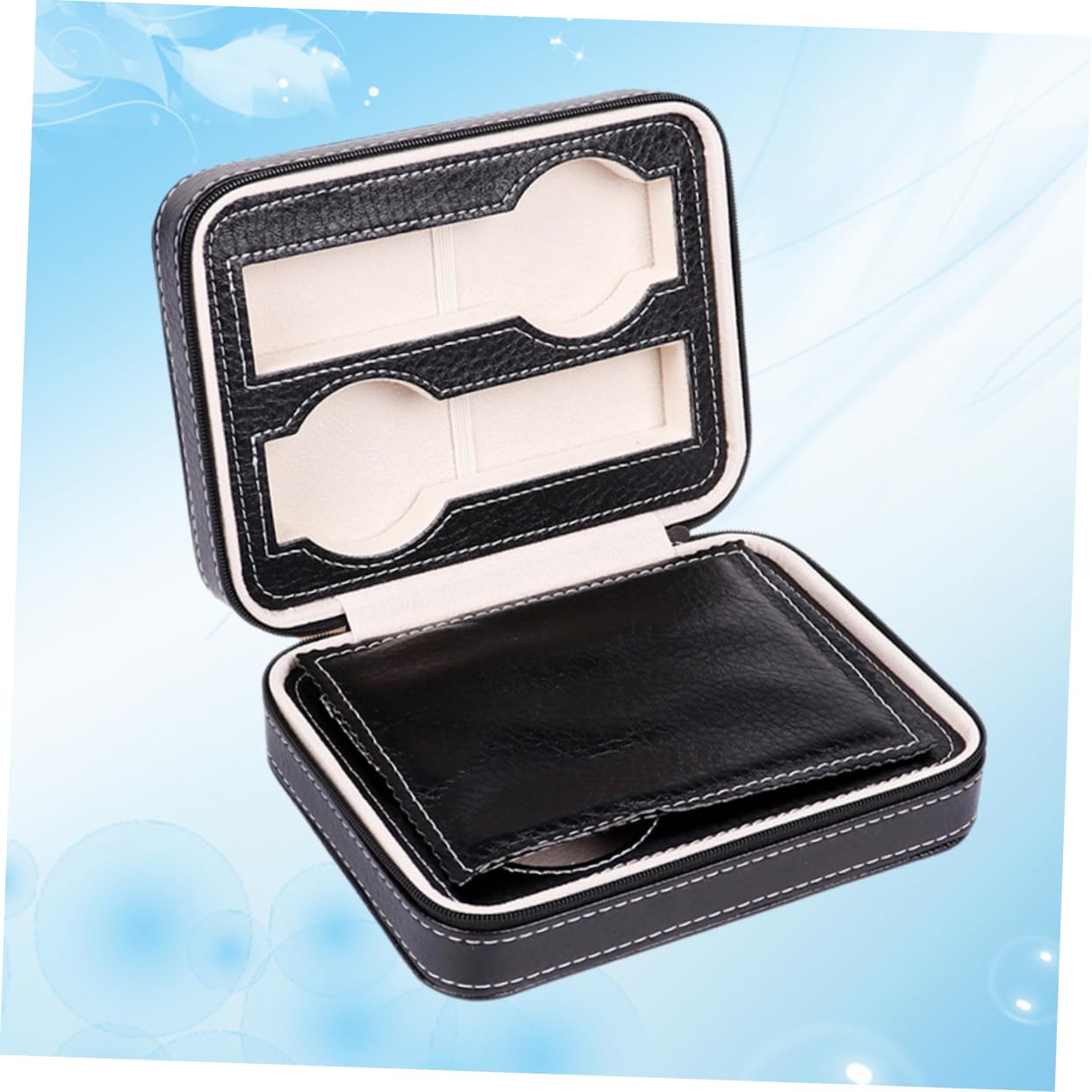 BESPORTBLE Portable Zippered Watch Storage Organizer Case Holds Watches Padded Travel Bag for and Display Design for Home and Travel Use