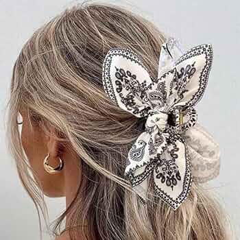 Amazon.com : 1pcs Double Sided Printing Hair Clips - Fabric