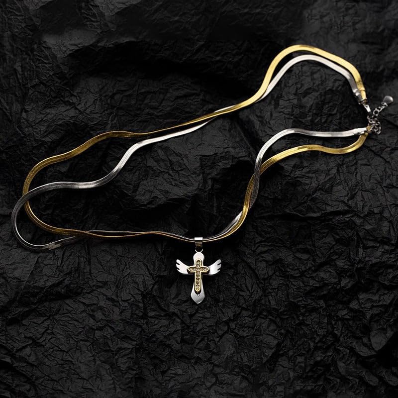 Image of SALTY ALPHA Seraph Dominion Necklace for Men & Boys | Pendant | Locket | Fancy & Stylish | Birthday Gift | Aesthetic Jewellery | Accessories for Everyday Wear | Gift for Marriage, Rakhi, Valentine Day