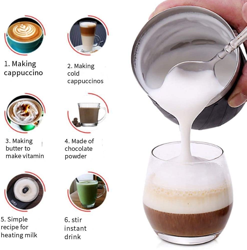 HMTE Montalatte Montalatte Elettrico Montalatte Montalatte Caldo e Freddo Montalatte a Due stadi Tazza di separazione Montalatte 109 (Colore: Nero) (Bianco)