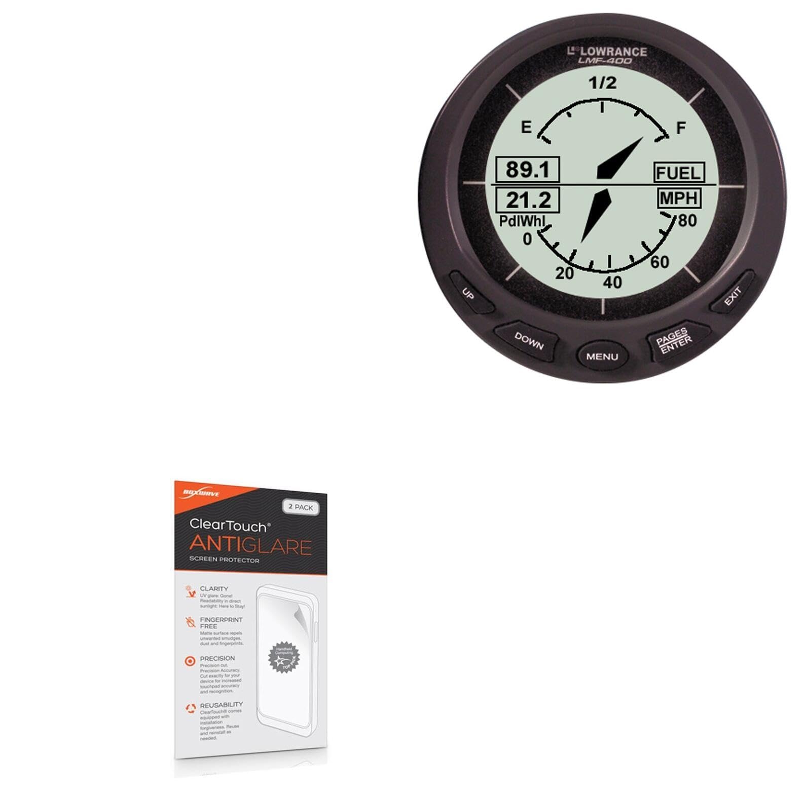 BoxWave Screen Protector Compatible with Lowrance LMF-400 - ClearTouch Anti-Glare (2-Pack), Anti-Fingerprint Matte Film Skin