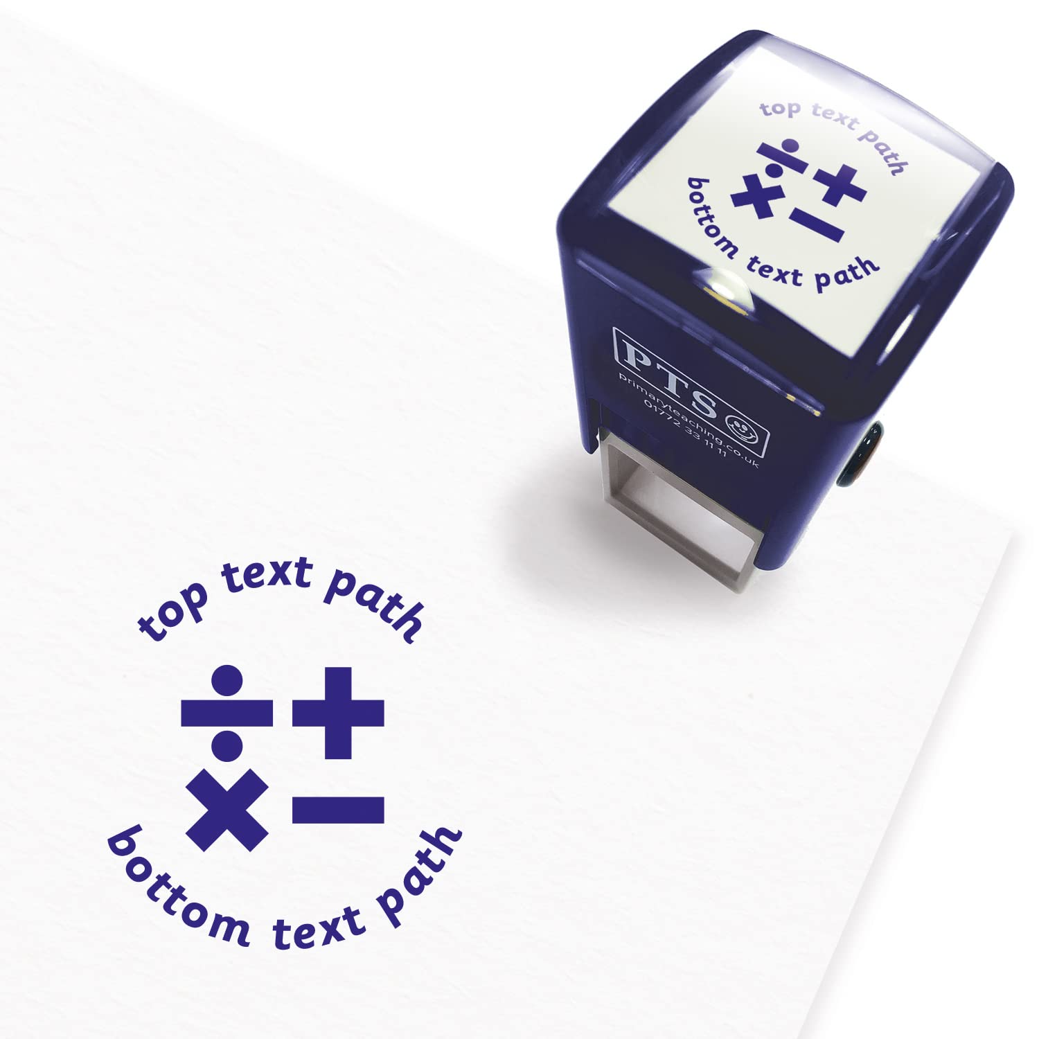 Personalised Maths School Teachers Reward Feedback Marking Stamper Stamp 25mm Primary Teaching Services (Blue)