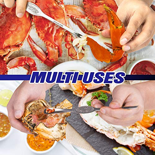 Premium Crab Crackers and Tools Set - 2 Lobster Crackers and 6 Seafood Forks Kit - Professional Seafood Tools Set Crab Leg Crackers and Tools - Nut Crackers for All Nuts Walnut Pecan Cracker and Picks - Thumbnail 3