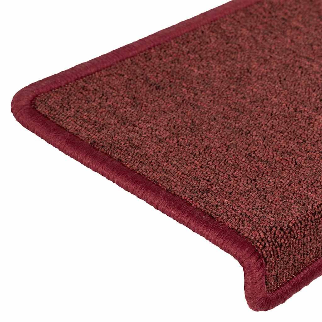 vidaXL Alfombrilla Escalera 30 uds 65x21x4 cm Rojo Mate, peldaño de Escalera, Alfombra de peldaño de Escalera, Cubierta de peldaño de Escalera