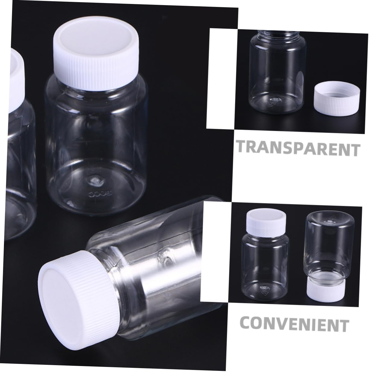 IMIKEYA 22 Botellas de Viaje de Plástico Transparente Tapa y Boca Ancha, 80 Ml, Resistentes y Multipropósito para Líquidos y Medicamentos en Viajes