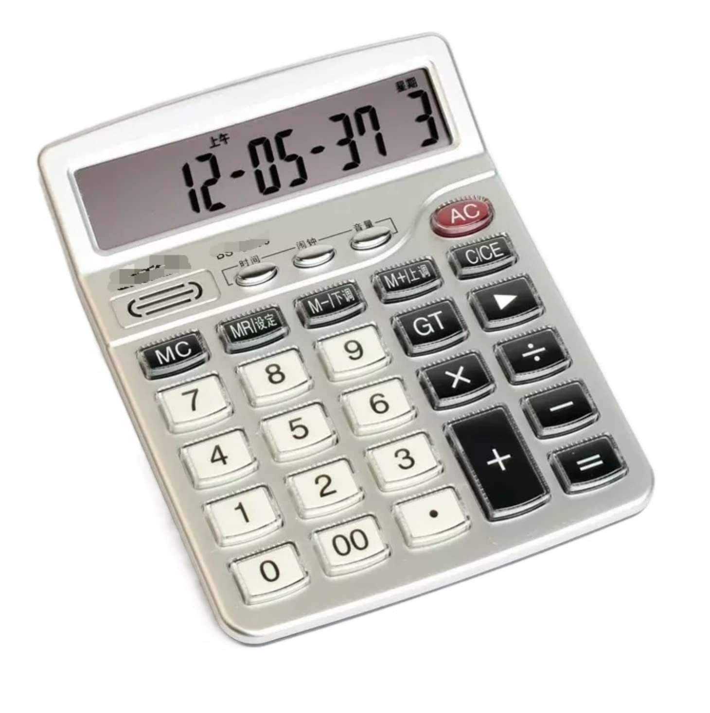 Calcolatrice Calcolatrice Vocale Multifunzione Elettronica da Tavolo Display A 12 Cifre LCD Office Tavolo Ufficio(White)