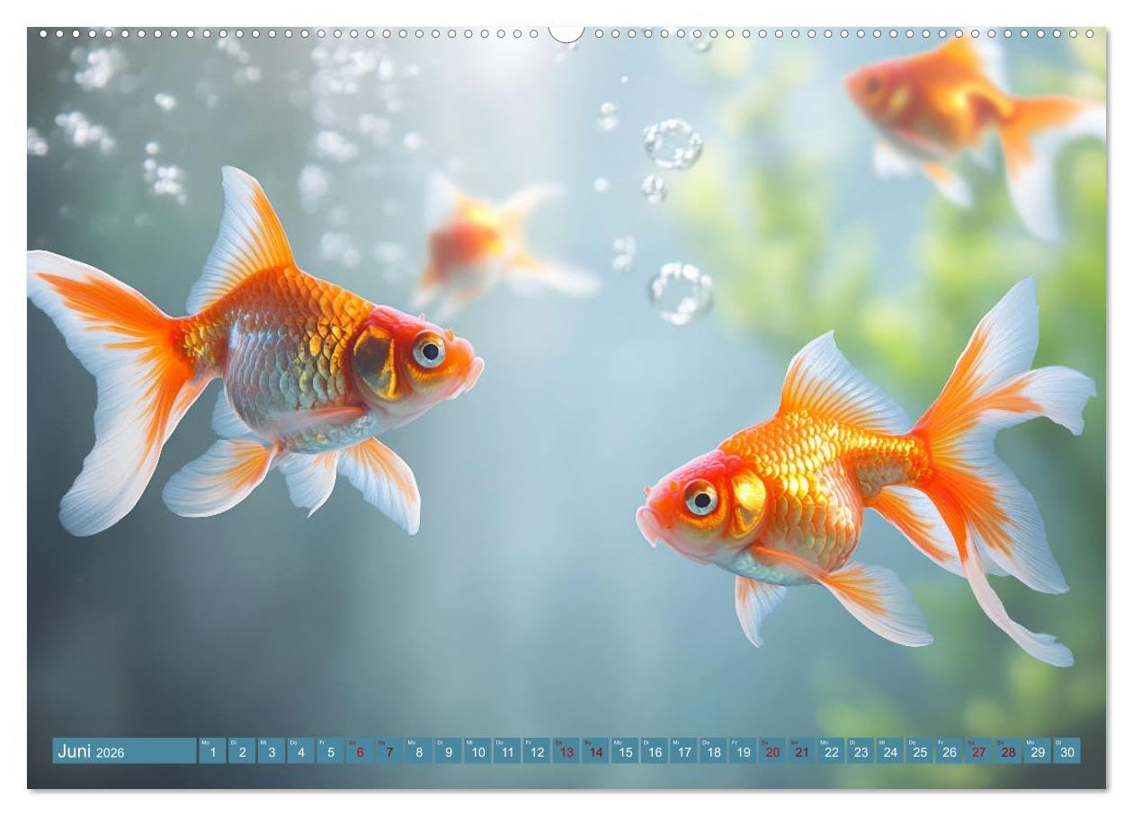 Tiefenentspanntes Aquarium (hochwertiger Premium Wandkalender 2026 DIN A2 quer), Kunstdruck in Hochglanz: Ein Aquarium: ein Fenster zu einer Welt, in ... eilt und Sorgen versinken. (CALVENDO Tiere)