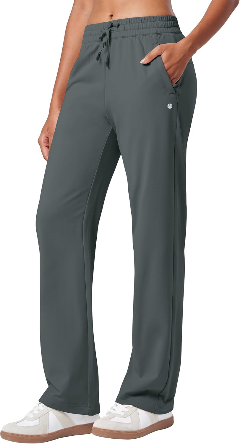 Willit Women's Fleece Lined Pants with Zipper Pockets Winter Thermal Warm Hiking Straight Leg Pants 27"/29"/31"