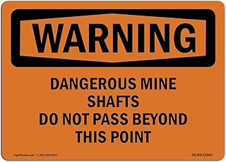 OSHA Waring Sign - Dangerous Mine Shafts Do Not Pass Beyond | Rigid Plastic Sign | Protect Your Business, Work Site, Warehouse & Shop Area | Â Made in The USA