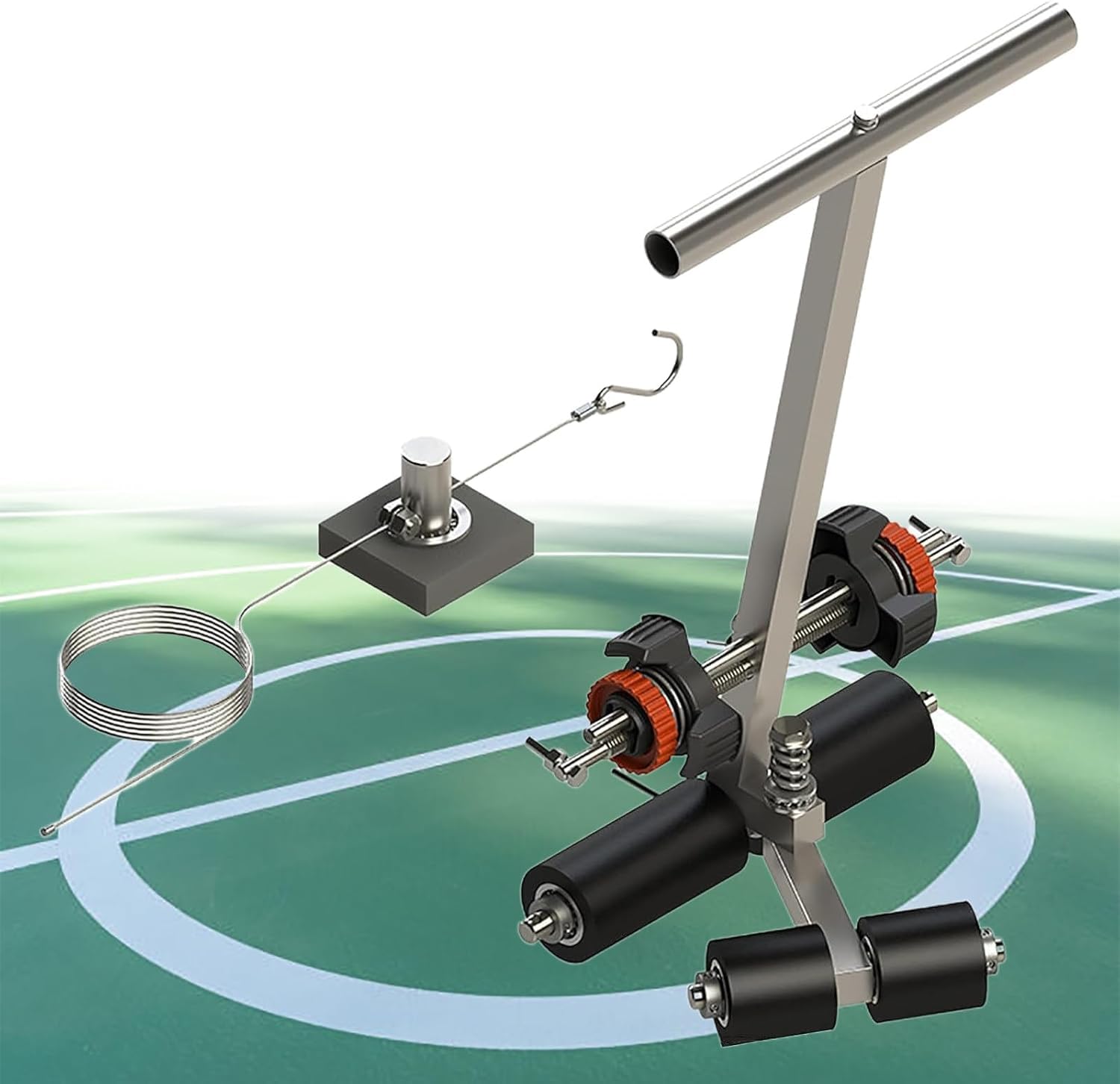 GTHTUHFD Line Striping Machine, Basketball Court Marking Kit With Circle Drawing, Road Warning, Parking Lot Hand Push Floor Marker