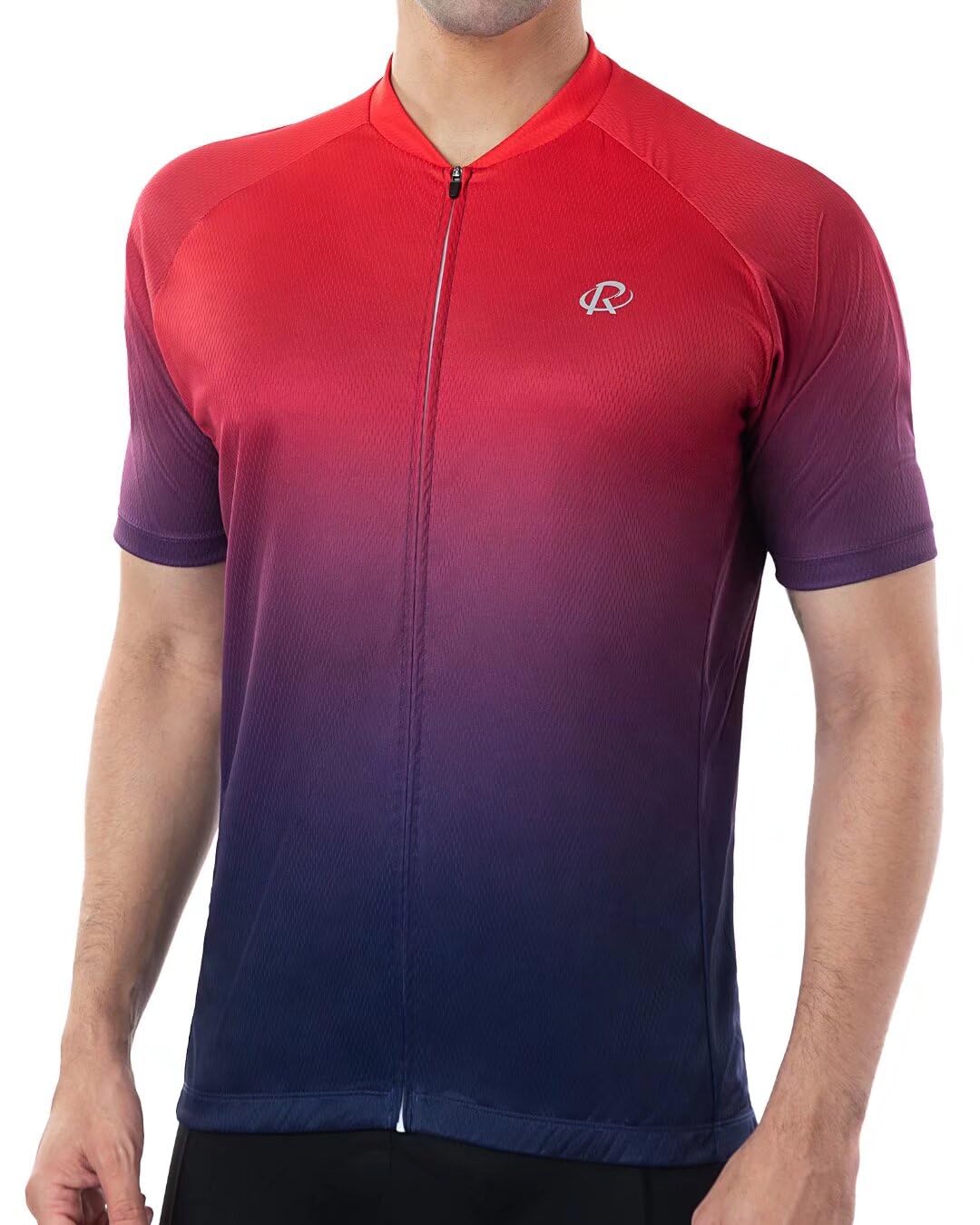 ROTTO Maillots Cyclisme Hommes Manches Courtes avec Poche à Fermeture éClair