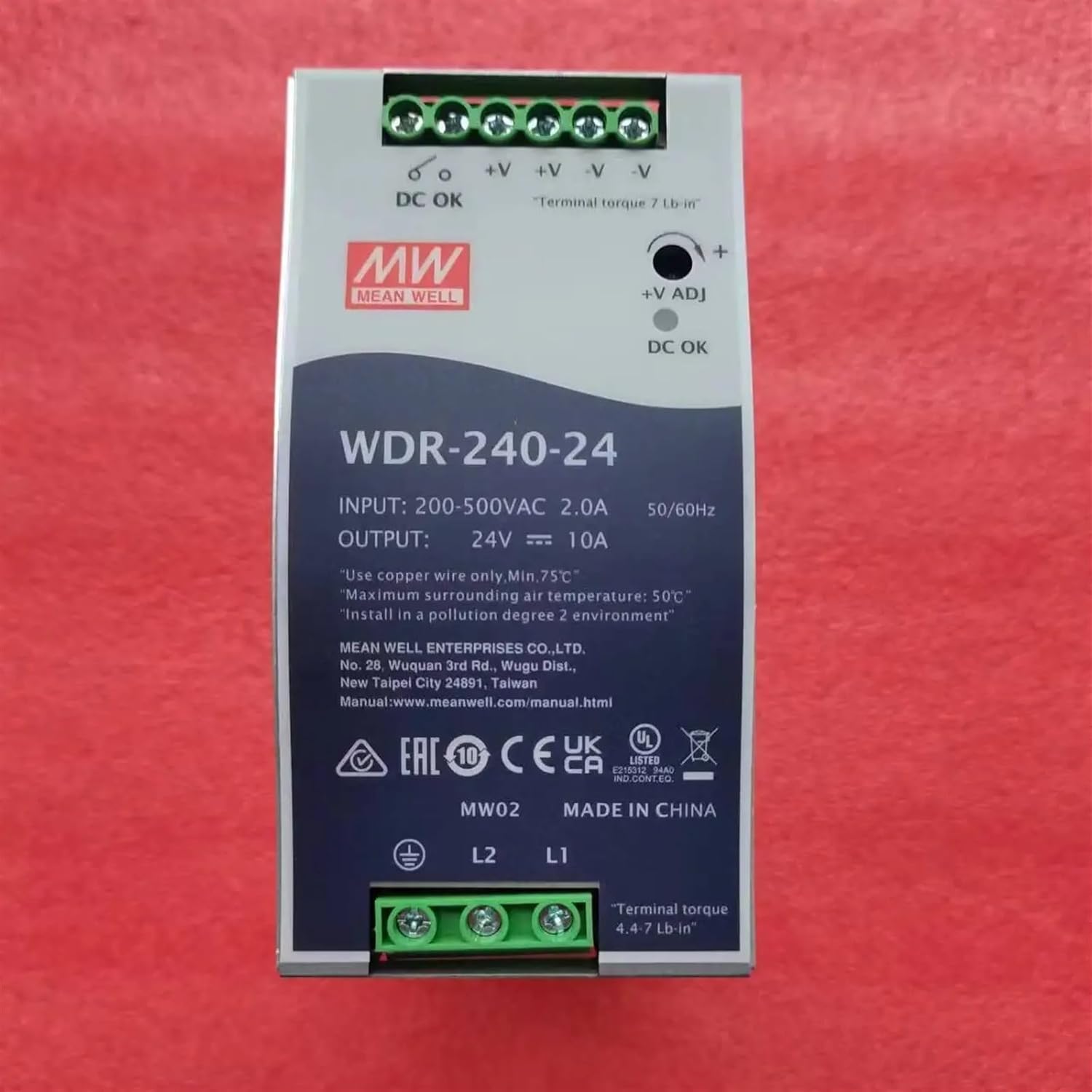 WDR-240-24 240W Single Output Industrial DIN Rail Power Supply WDR-240 24V 10A