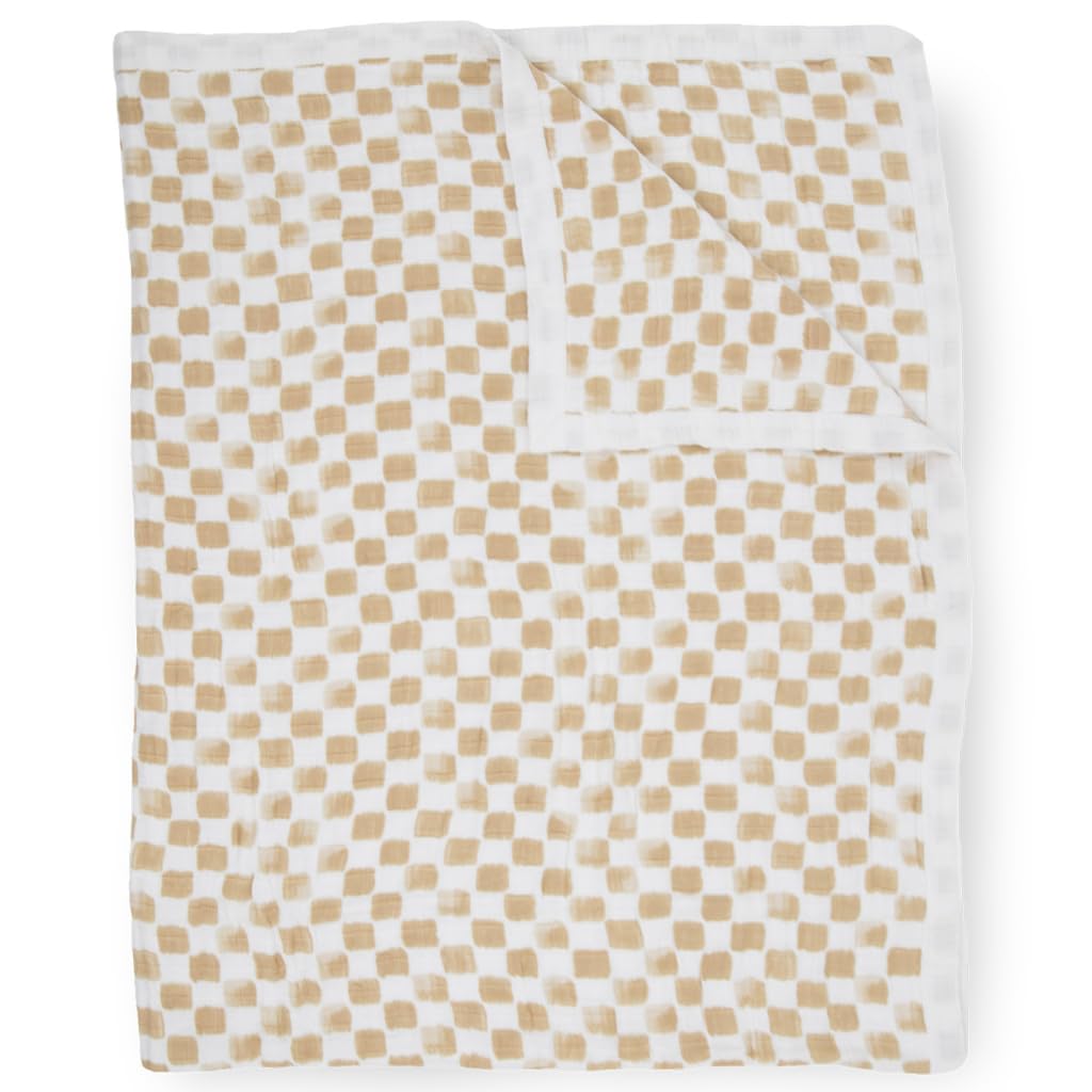 Little Unicorn Premium Quilted Throw | Super Soft, Multi-Layered Muslin XL Blanket| Great for Kids &amp; Families (Adobe Checker)